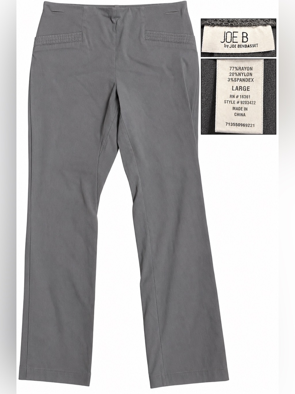 Joe Benbasset Women’s Gray Skinny Ankle Pants, size L
